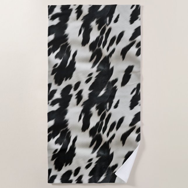 Western Farm Cowhide Beach Towel (Front)