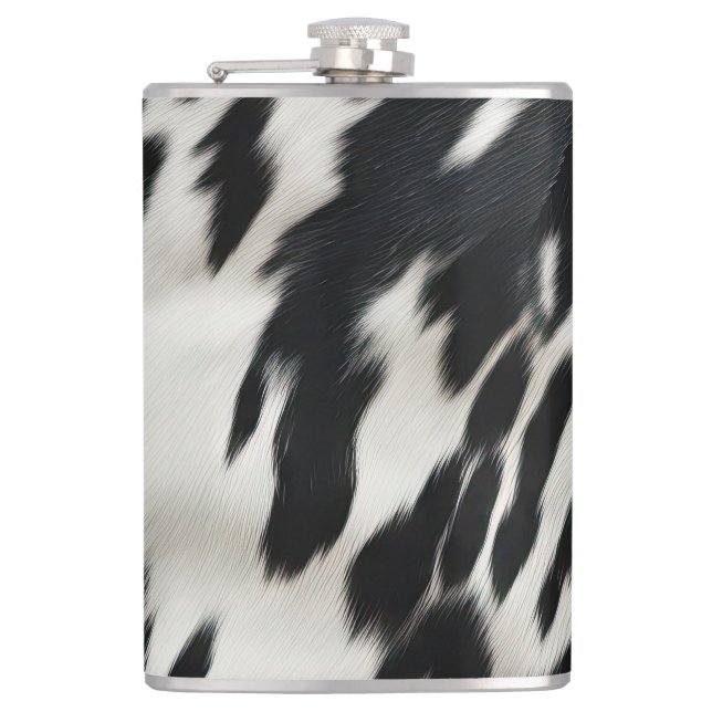 Western Farm Cowhide  Hip Flask (Front)