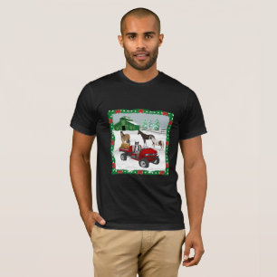 Western Farm Horse Ranch Red ATV Dog and Barn T-Shirt