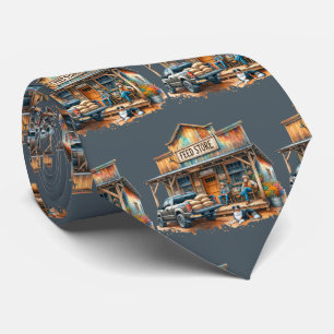 Western Farm Ranch Feed Store And Men Tie