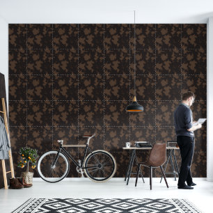 Western Faux Cow Print Black and Brown Wallpaper
