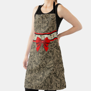 Western Faux Tooled Leather Print  Holiday Apron