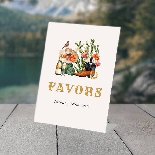 Western Favours Pedestal Sign (Western Favors Pedestal Sign by Painted Paperie
)