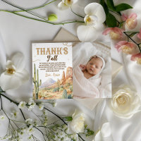 Western First Birthday Photo Thank You