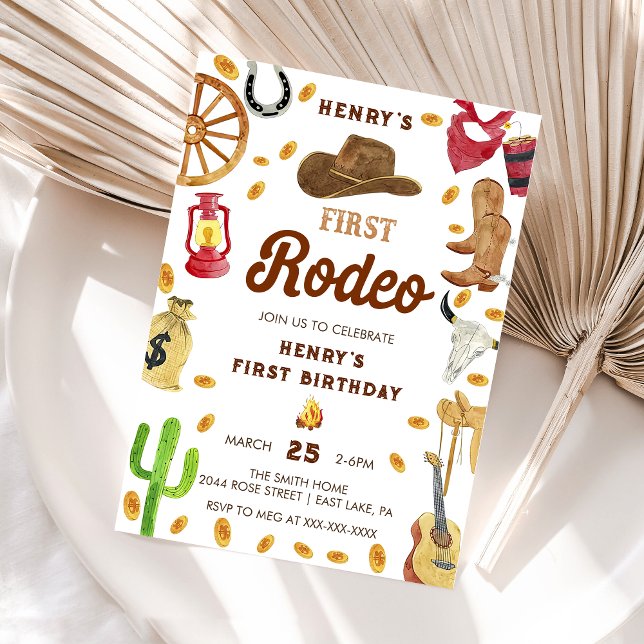 Western First Birthday Rodeo Baby  Invitation (Creator Uploaded)