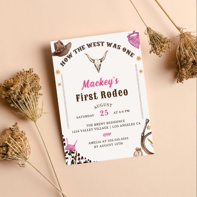 Western First Birthday Rodeo Rustic Cowboy Invitation (Creator Uploaded)