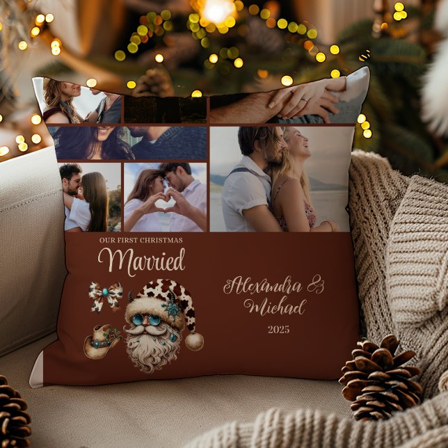 Western First Christmas Married 7 Photo  Cushion (Creator Uploaded)