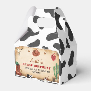 Western First Rodeo Cowboy Birthday Favour Box
