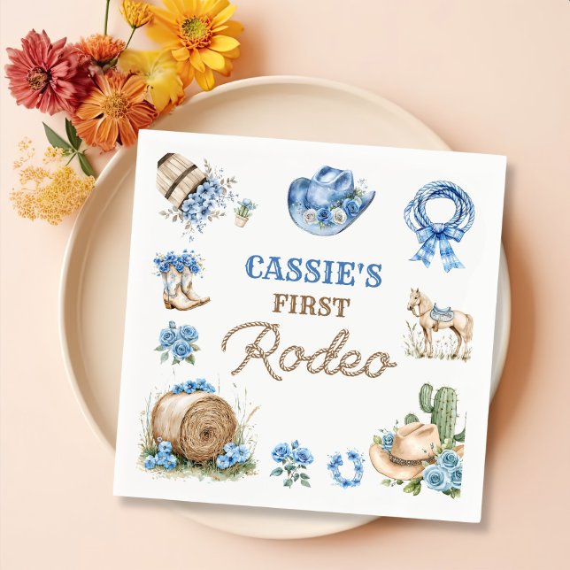Western First Rodeo Cowboy Birthday Napkins (Creator Uploaded)