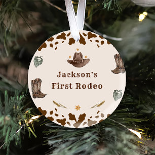 Western First Rodeo Party Ceramic Tree Decoration
