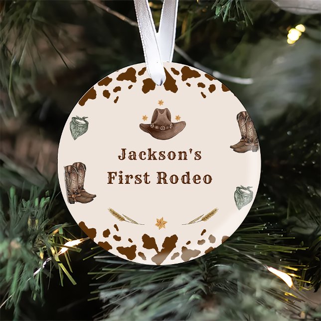 Western First Rodeo Party Ceramic Tree Decoration (Creator Uploaded)