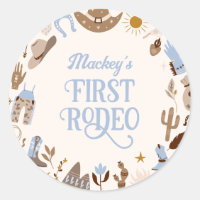 Western First Rodeo Wild West Cowboy Blue Birthday
