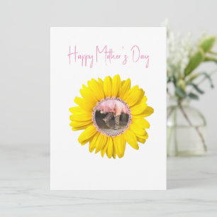 Western Foral Yellow Sunflower Boots Mothers Day Holiday Card