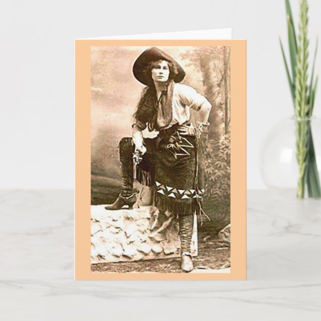 Western Frontier Woman Greeting Card (Front)