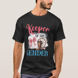 Western Funny Boots Bow Keeper of Gender Reveal Ba T-Shirt