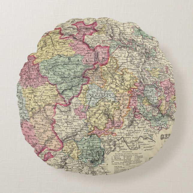 Western Germany 2 Round Cushion (Front)