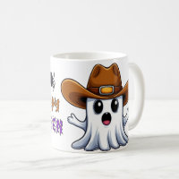 Western Ghost Mascot With Cowboy Style 🤠