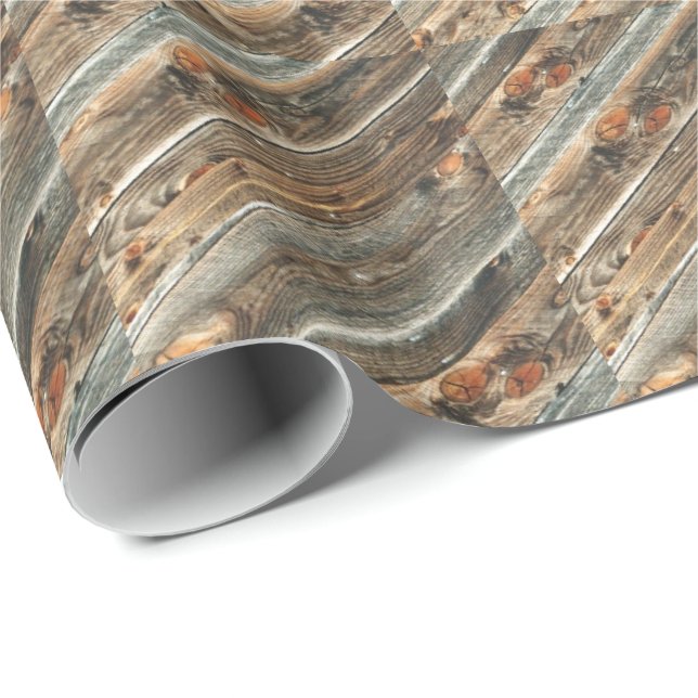 Western Gift Wrapping Paper Barn Wood (Roll Corner)
