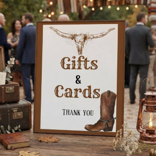 Western Gifts and Cards Bridal Shower Sign