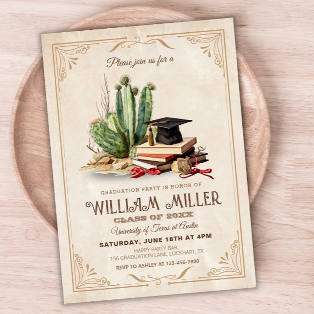 Western Graduation Party Country Cowboy Grad Invitation (Creator Uploaded)