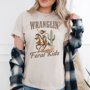 Western Graphic T-Shirt - Wrangling Ferral Kids Tri-Blend Shirt