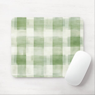 Western Green Cream Plaid Stripes Country   Mouse Pad