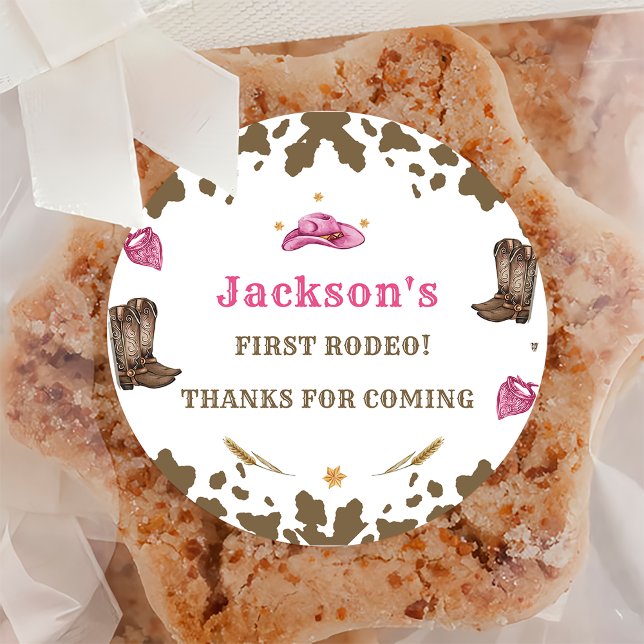 Western Halloween Birthday Thank You  Class Classic Round Sticker (Creator Uploaded)