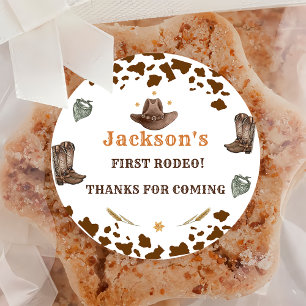 Western Halloween Birthday Thank You  Class Classic Round Sticker