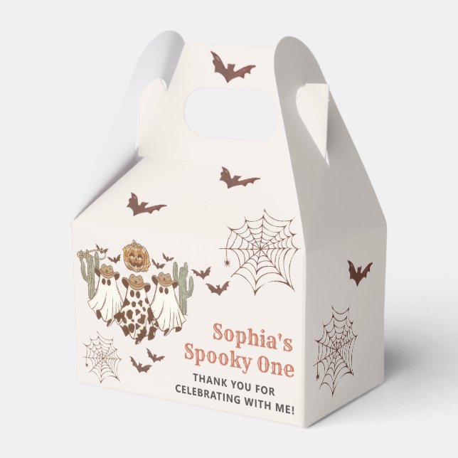Western Halloween Cactus Birthday Party Favour Box (Front Side)