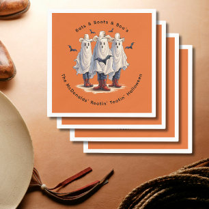 Western Halloween Funny Ghost Cowboys Custom Napkin