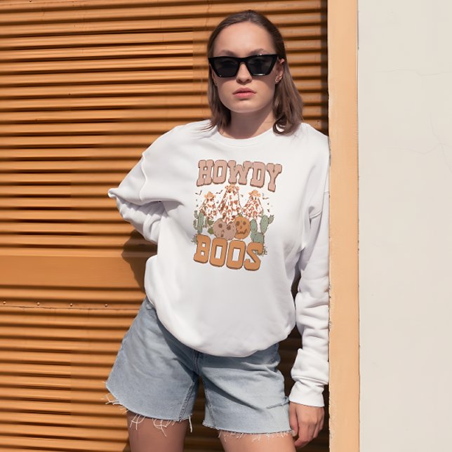 Western Halloween "Howdy Boos" Ghosts Cowboy Hats T-Shirt (Creator Uploaded)