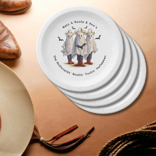Western Halloween Spooky Cowboy Ghosts Custom Paper Plate