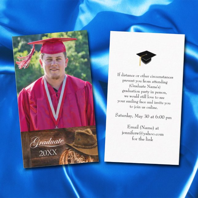 Western Hat and Lasso Graduation party Attend card (Creator Uploaded)