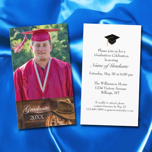 Western Hat and Lasso Graduation Party Invitation (Creator Uploaded)