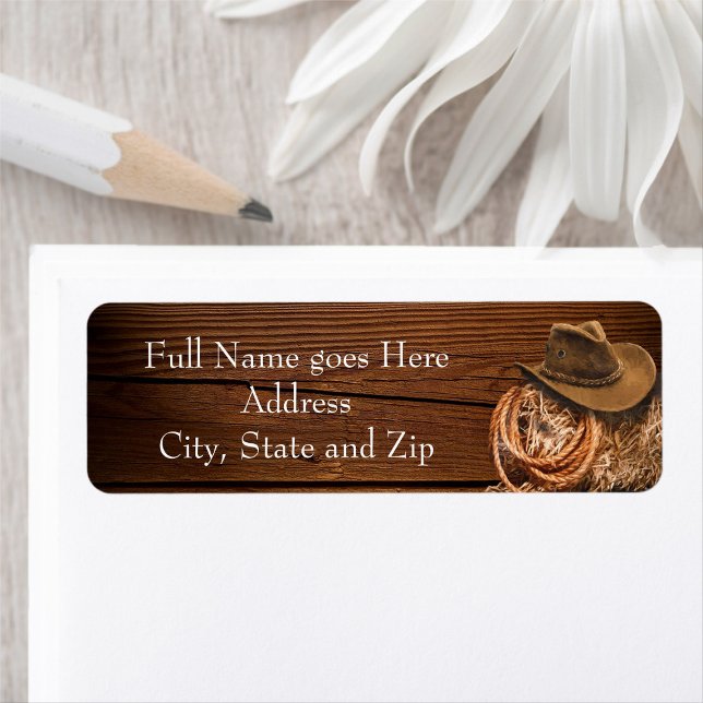 Western Hat and Lasso Graduation return address (Creator Uploaded)