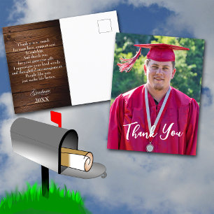 Western Hat - Lasso Graduation Thank You Postcard