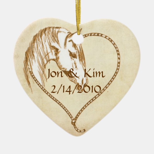 Western Heart Wedding Favour Ornament Gift (Front)