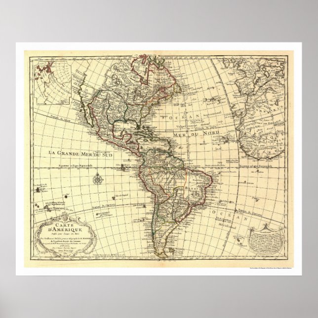 Western Hemisphere Map 1780 Poster (Front)