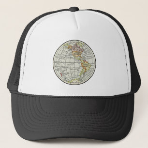 Western Hemisphere Map Globe Travel Art Trucker Hat