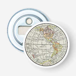 Western Hemisphere Map Globe Travel Bottle Opener