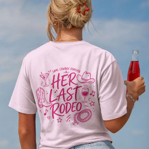 Western Her Last Rodeo Team Team Bride Bach Party T-Shirt