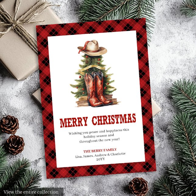 Western holiday card buffalo plaid wild west (Western holiday card buffalo plaid wild west

)