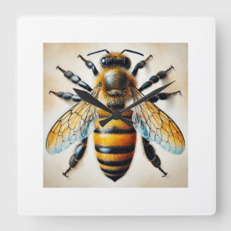 Western honeybee Apis mellifera 250924IREF244 - Wa Square Wall Clock