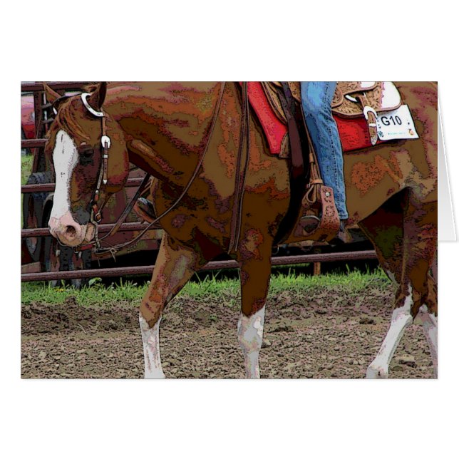 Western Horse Cartoon Effect (Front Horizontal)