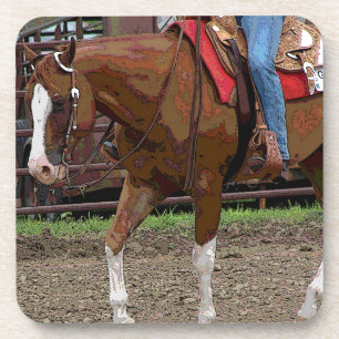 Western Horse Cartoon Effect Coaster