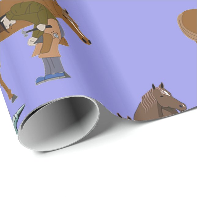 Western Horse Farrier With Horses Wrapping Paper (Roll Corner)