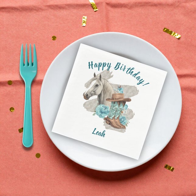 Western Horse Floral Equestrian- Napkins (Creator Uploaded)