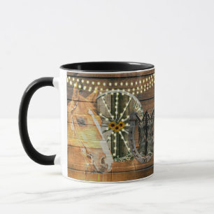Western Horse Horseshoe Wagon Wheel Cowboy Boots Mug