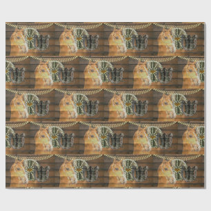 Western Horse Horseshoe Wagon Wheel Cowboy Boots Wrapping Paper