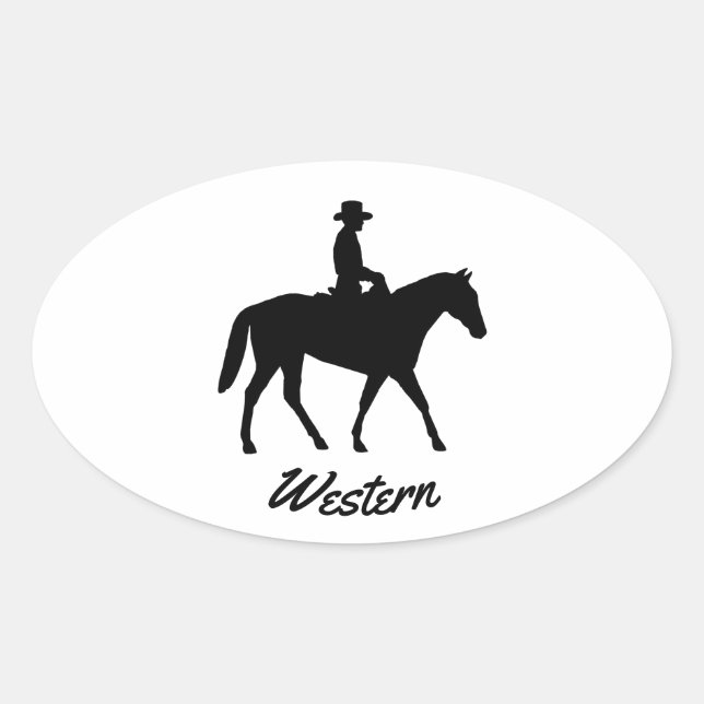 Western Horse Oval Sticker (Front)